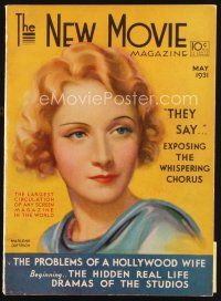 6d078 NEW MOVIE MAGAZINE magazine May 1931 artwork of pretty Marlene Dietrich by Jules Erbit!