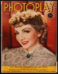 6d109 PHOTOPLAY magazine February 1939 smiling portrait of Claudette Colbert by Paul Hesse!