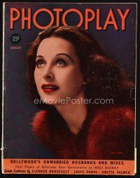 6d108 PHOTOPLAY magazine January 1939 portrait of beautiful Hedy Lamarr by George Hurrell!