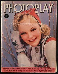 6d107 PHOTOPLAY magazine March 1938 portrait of pretty ice skater Sonja Henie by George Hurrell!