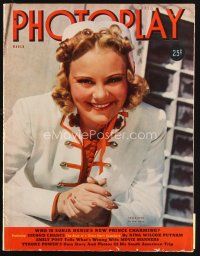 6d110 PHOTOPLAY magazine March 1939 portrait of pretty ice skater Sonja Henie by Paul Hesse!