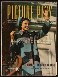 6d074 PICTURE PLAY magazine October 1940 portrait of pretty Laraine Day by Clarence Sinclair Bull!