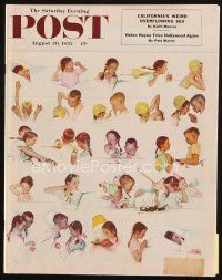 6d145 SATURDAY EVENING POST magazine August 30, 1952 art of love at first sight by Norman Rockwell!