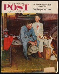 6d147 SATURDAY EVENING POST magazine Sept 25, 1954 art by Norman Rockwell, My Old Man Groucho Marx!
