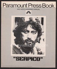 6d394 SERPICO pressbook '74 cool close up image of Al Pacino, Sidney Lumet crime classic!
