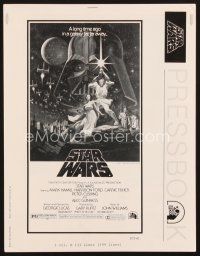 6d397 STAR WARS pressbook '77 George Lucas classic sci-fi epic, lots of poster images!