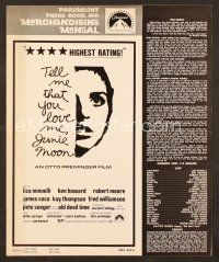 6d400 TELL ME THAT YOU LOVE ME JUNIE MOON pressbook '70 Otto Preminger, disfigured Liza Minnelli!