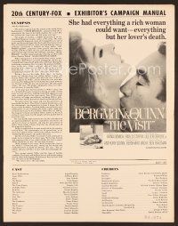 6d407 VISIT pressbook '64 Ingrid Bergman wants to kill her lover Anthony Quinn!