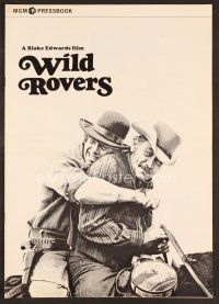 6d412 WILD ROVERS pressbook '71 great c/u of William Holden & Ryan O'Neal on horse, Blake Edwards