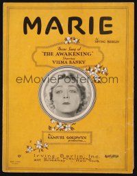 6d279 AWAKENING sheet music '28 pretty Vilma Banky, the theme song by Irving Berlin, Marie!