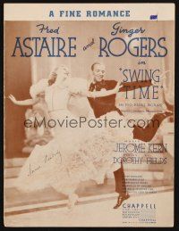 6d309 SWING TIME sheet music '36 Fred Astaire & Ginger Rogers dancing, A Fine Romance!