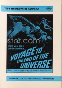 6d408 VOYAGE TO THE END OF THE UNIVERSE English pressbook '64 AIP, Ikarie XB 1, sci-fi images!