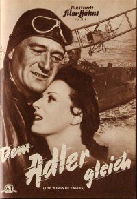 6d235 WINGS OF EAGLES German program '57 different images of pilot John Wayne & Maureen O'Hara!