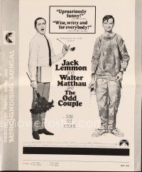 6d376 ODD COUPLE pressbook '68 art of best friends Walter Matthau & Jack Lemmon by Robert McGinnis
