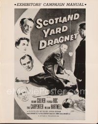 6d392 SCOTLAND YARD DRAGNET pressbook '58 English hypnosis mystery, murder by remote control!