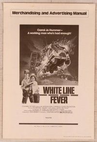 6d409 WHITE LINE FEVER pressbook '75 Jan-Michael Vincent, cool truck crash artwork!
