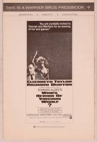 6d410 WHO'S AFRAID OF VIRGINIA WOOLF pressbook '66 Elizabeth Taylor, Richard Burton, Mike Nichols