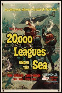 6f008 20,000 LEAGUES UNDER THE SEA style A 1sh R63 Jules Verne classic, wonderful art of divers!
