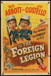 6f020 ABBOTT & COSTELLO IN THE FOREIGN LEGION 1sh '50 great wacky art of Bud Abbott & Lou Costello!
