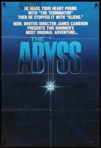 6f021 ABYSS 1sh '89 James Cameron directed, Ed Harris, Mary Elizabeth Mastrantonio!