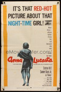 6f050 ANNA LUCASTA 1sh '59 red-hot night-time girl Eartha Kitt, Sammy Davis