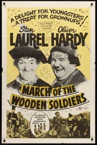 6f068 BABES IN TOYLAND 1sh R70s Laurel & Hardy, March of the Wooden Soldiers!