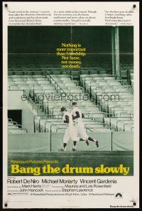 6f076 BANG THE DRUM SLOWLY 1sh '73 Robert De Niro, image of New York Yankees baseball stadium!