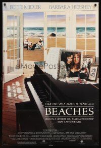 6f082 BEACHES 1sh '88 great image of best friends Bette Midler & Barbara Hershey!