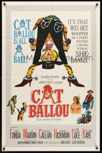 6f178 CAT BALLOU int'l 1sh '65 classic sexy cowgirl Jane Fonda, Lee Marvin, great artwork!