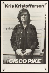 6f193 CISCO PIKE teaser 1sh '71 really cool image of young smoking Kris Kristofferson in title role!