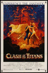 6f196 CLASH OF THE TITANS 1sh '81 Ray Harryhausen, fantasy art by Greg & Tim Hildebrandt!