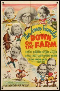 6f280 DOWN ON THE FARM 1sh 38 Jones Family, Jed Prouty, Spring Byington, Louise Fazenda!