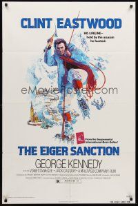 6f304 EIGER SANCTION 1sh '75 Clint Eastwood's lifeline was held by the assassin he hunted!