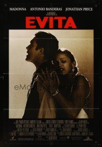 6f324 EVITA DS 1sh '96 Madonna as Eva Peron, Antonio Banderas, Alan Parker, Oliver Stone