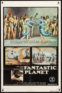 6f333 FANTASTIC PLANET 1sh '73 La Planete Sauvage, wild sci-fi cartoon art, Cannes winner!