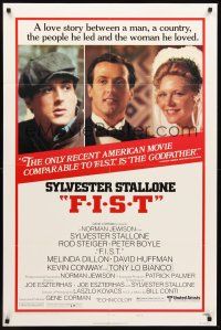 6f330 F.I.S.T. style B 1sh '77 great images of Sylvester Stallone w/bride Melinda Dillon!