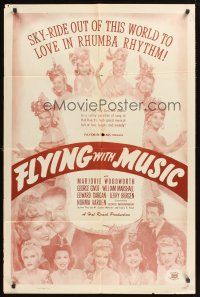 6f361 FLYING WITH MUSIC 1sh R48 sky-ride out of this world to love in rhumba rhythm, Hal Roach!