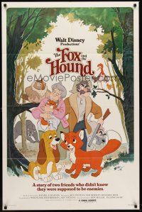 6f368 FOX & THE HOUND 1sh '81 two friends who didn't know they were supposed to be enemies!