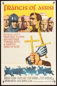 6f369 FRANCIS OF ASSISI 1sh '61 Michael Curtiz's story of a young adventurer in the Crusades!