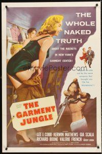 6f389 GARMENT JUNGLE 1sh '57 Lee J. Cobb, the whole naked truth about New York's garment center!