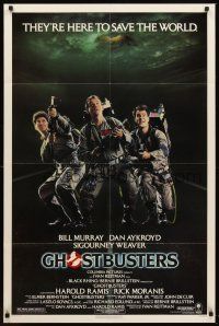 6f393 GHOSTBUSTERS 1sh '84 Bill Murray, Aykroyd & Harold Ramis are here to save the world!