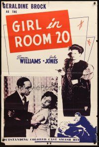 6f397 GIRL IN ROOM 20 1sh '46 Geraldine Brock, Spencer Williams, R. Jore, colored smash hit!