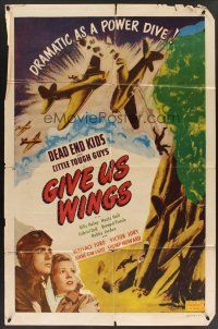 6f401 GIVE US WINGS 1sh R48 Dead End Kids & Little Tough Guys, dramatic as a power dive!