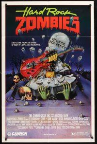 6f427 HARD ROCK ZOMBIES 1sh '84 wild artwork, they came from the grave to rock n' rave & misbehave!