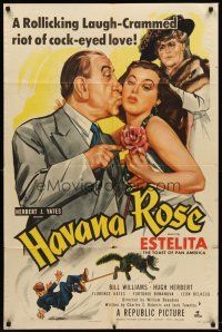 6f432 HAVANA ROSE 1sh '51 sexy Cuban Estelita Rodriguez, Bill Williams, Florence Bates!