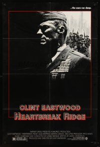 6f438 HEARTBREAK RIDGE 1sh '86 Clint Eastwood all decked out in uniform & medals!