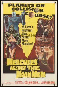 6f454 HERCULES AGAINST THE MOON MEN 1sh '65 Earth's mightiest man Sergio Ciani vs monsters!