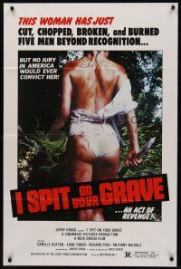 6f502 I SPIT ON YOUR GRAVE 1sh '78 classic image of woman who tortured 5 men beyond recognition!