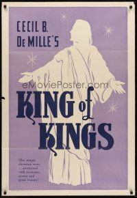 6f545 KING OF KINGS 1sh R60s Cecil B. DeMille epic, simple Christian story!