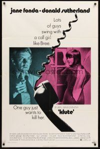 6f549 KLUTE 1sh '71 Donald Sutherland helps intended murder victim & call girl Jane Fonda!